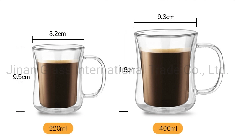 Tasse à café haute hauteur en verre borosilicaté à double étage Creative Slim Cup Tasse à lait