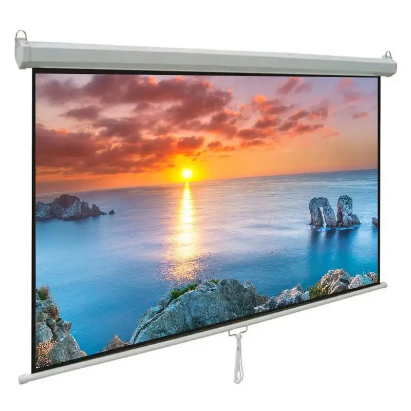 HD Home Cinema Portable Manual Projector Screen Matte White OEM&ODM