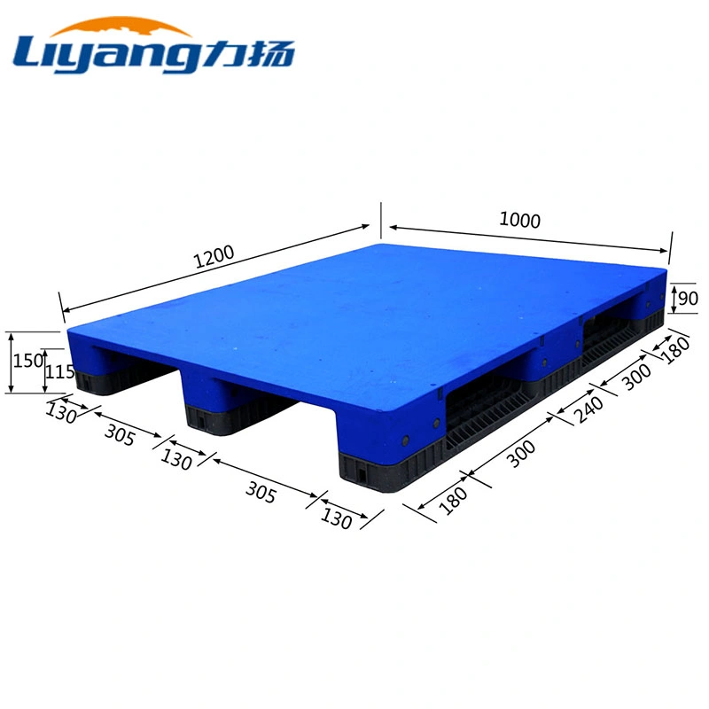 Face Única OEM/lateral reforçada de aço utilização durável quatro entradas de HDPE montável em rack Nestable Industrial Euro paletes de plástico para serviço pesado