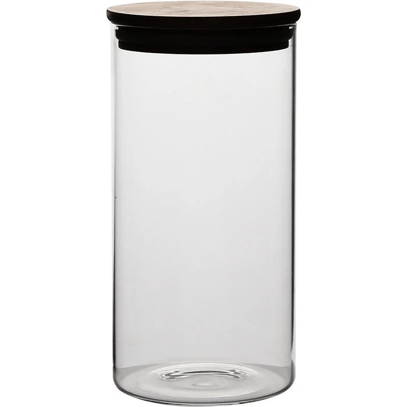 Meilleure vente 500/800/1200ml en verre borosilicaté clair cuisine bol en verre alimentaire ensemble butée à billes de bois Cork couvercle Flacons de stockage des bocaux