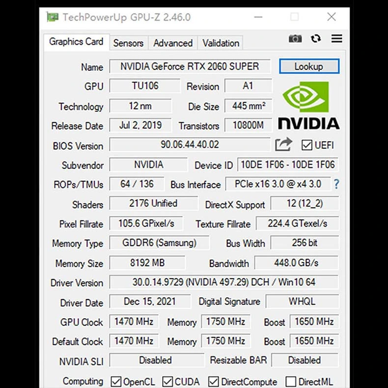 Hochwertige RTX 2060 Super 8g GDDR6-Grafikkarte der Marke