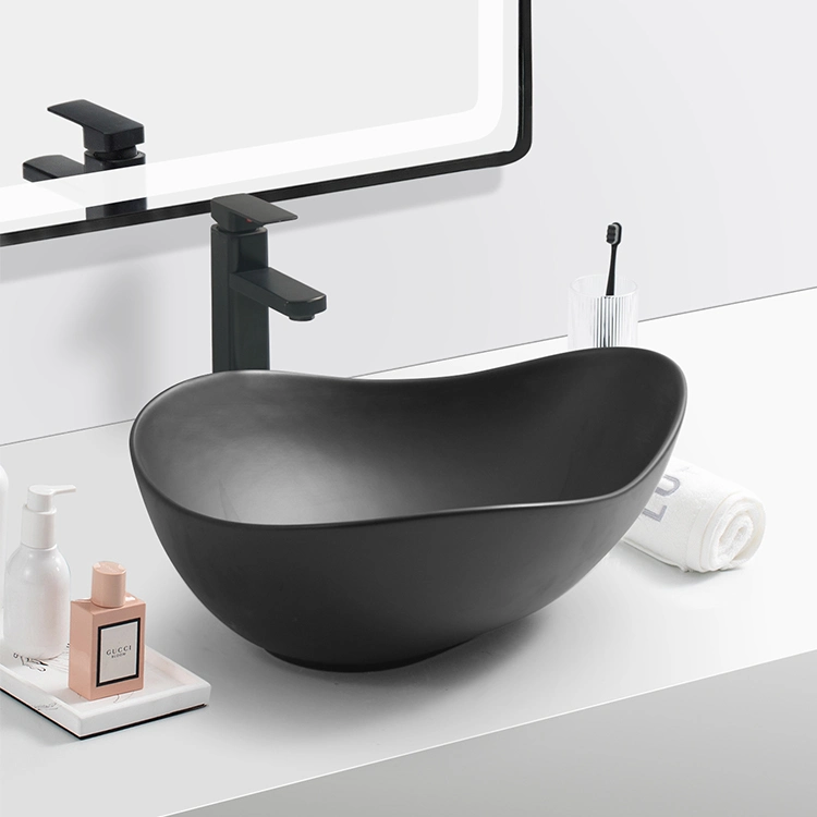 Chaozhou New Design High quality/High cost performance  Modern Oval Ceramic Art Wash Basin Above Counter Bathroom Sink