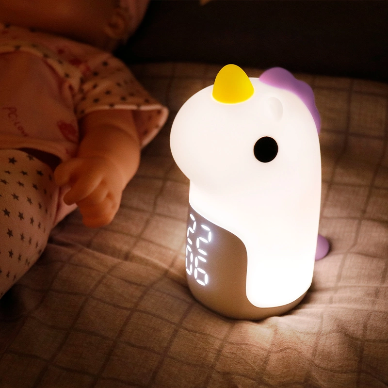 Unicorn Remote Control LED Silicone Night Light Alarm Clock