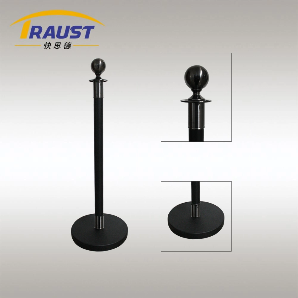 Traust Stainless Steel Ball Top Velvet Twisted Hanging Rope Railing Dome Base Stanchion Barrier Post