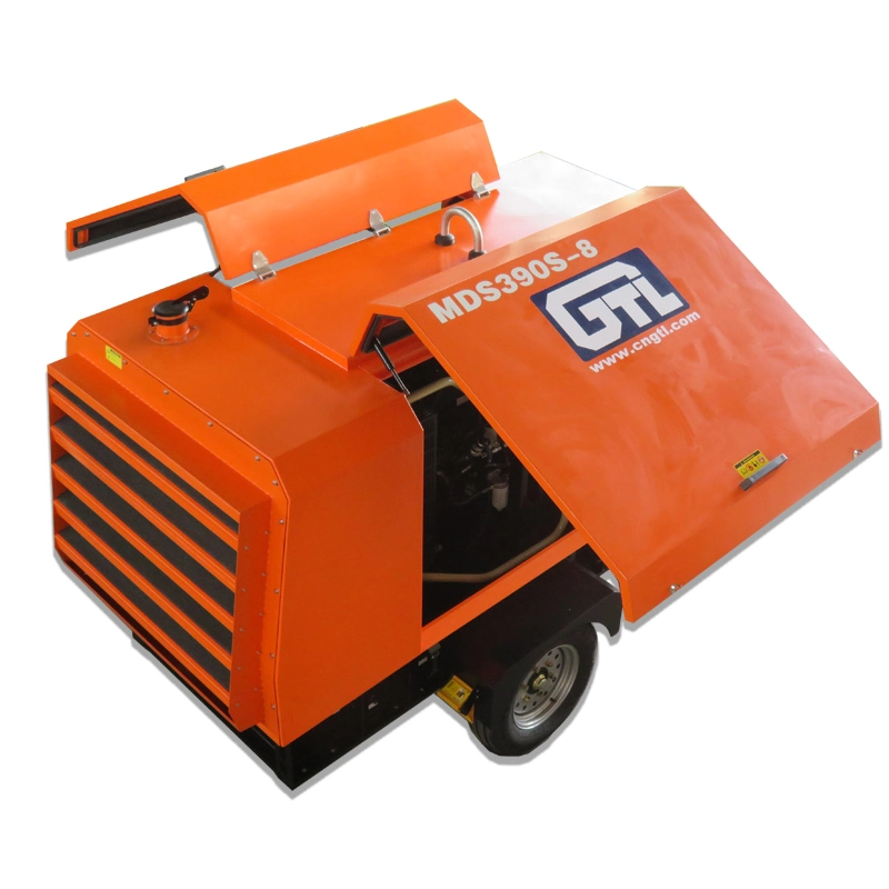 2021 Hot Sale Industrial Heavy Duty 55cfm to 1600 Cfm Mining Drilling Portable Mobile Movable Diesel Engine Screw Type Rotary Mine Air Compressor