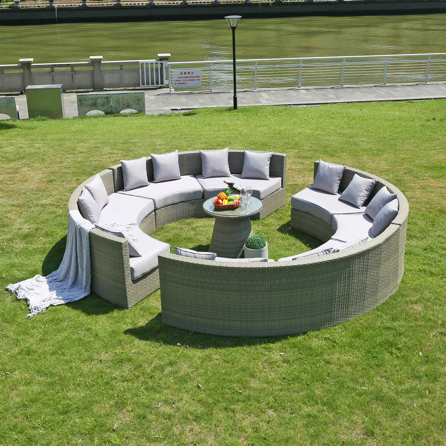 Chinese Factory Price Outdoor Furniture Modern Luxury Leisure Aluminium Rattan Hotel Home Apartment Garden Patio Sofa