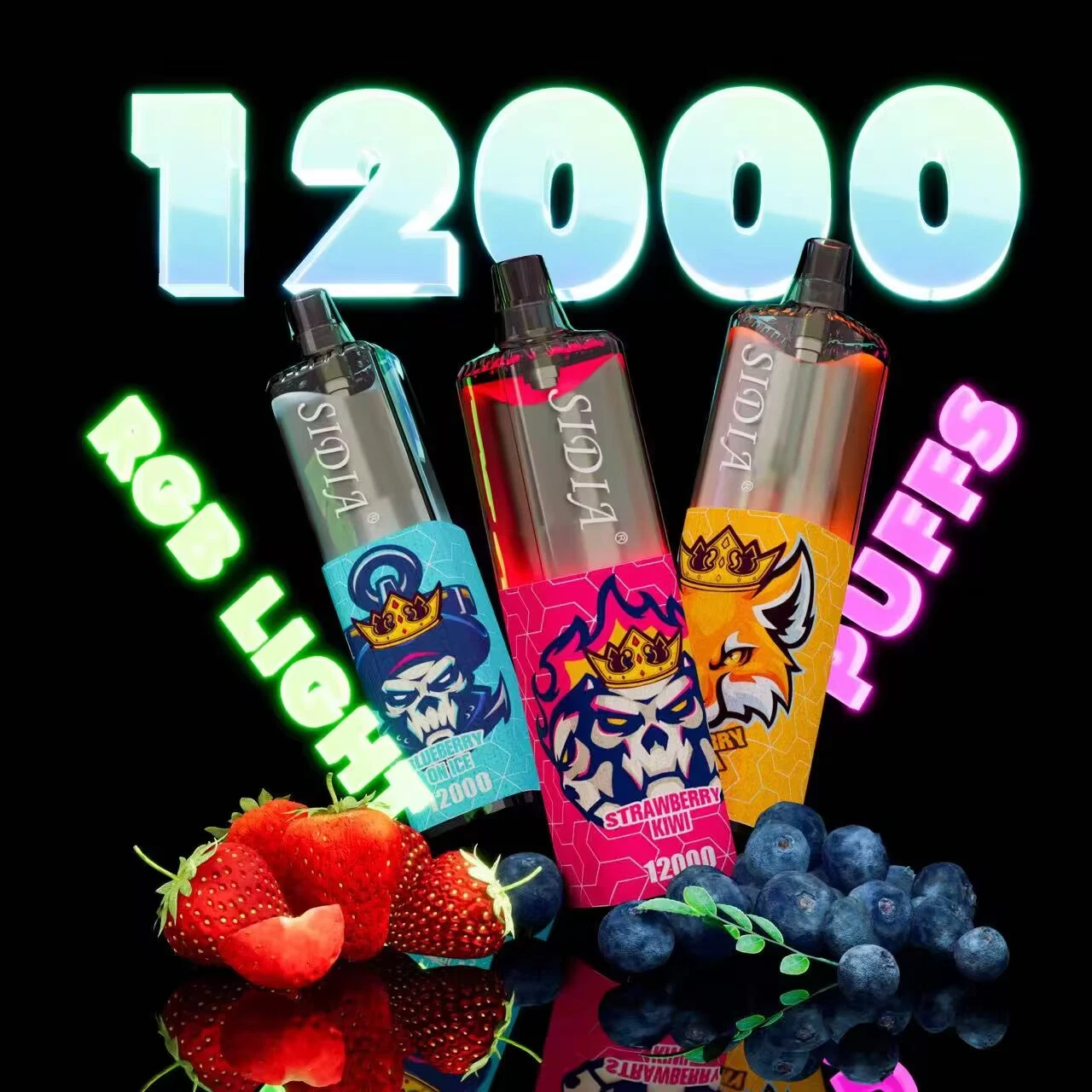 10 Flavors UK Hot Selling Sidia12000 Puffs Disposable/Chargeable Vape E-Cigar Puff Bar Vape Pen