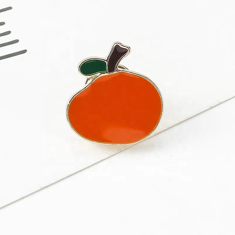 Cute Mini Fruit Custom Metal Soft Enamel Lapel Badge Pin Brooch with Backing Card