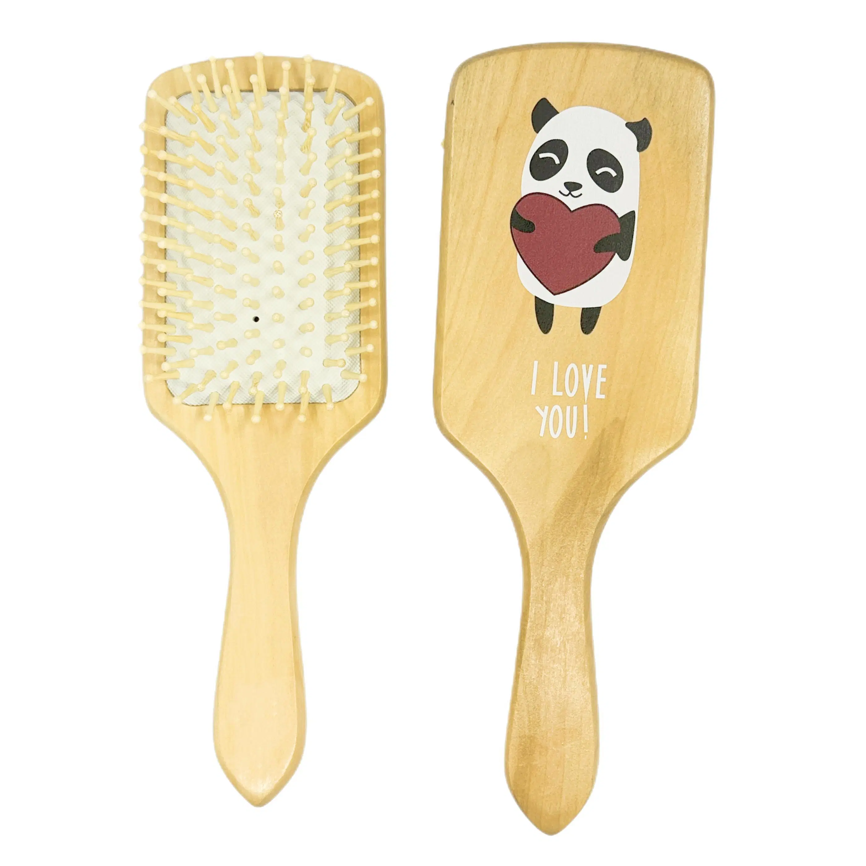 New Design Wooden Hair Brush with Cute Printing