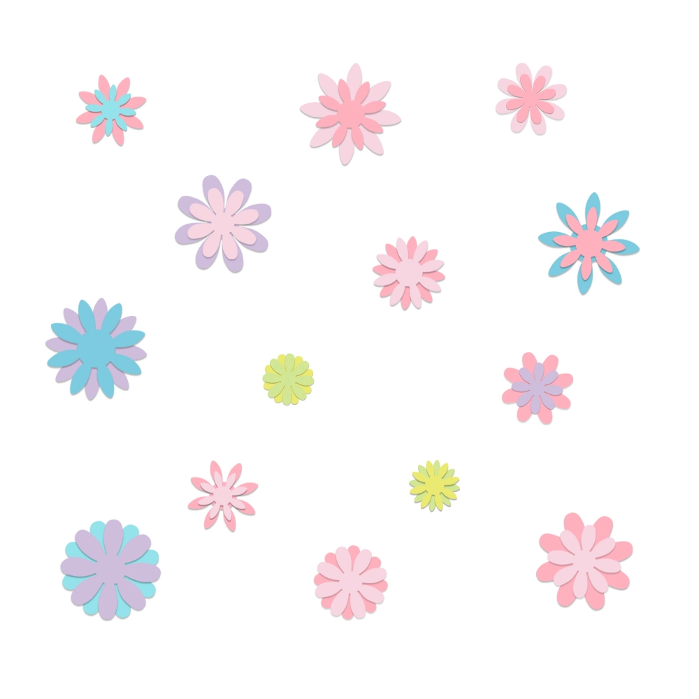 200PCS Light Colors Mini Paper Flower Assorted Bag for Card Making (FS03-B)