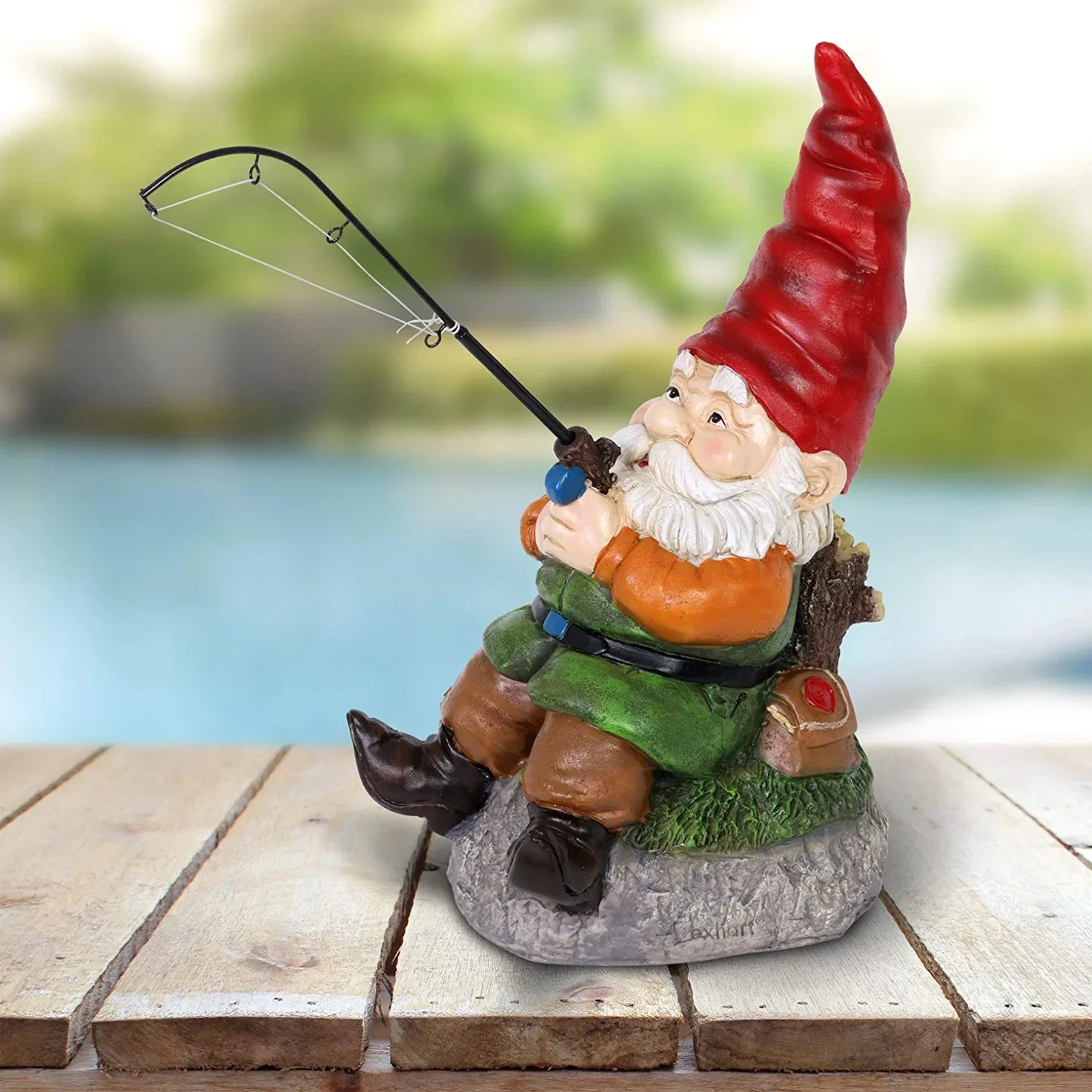 Fishing Gnome Garden Statue Decor