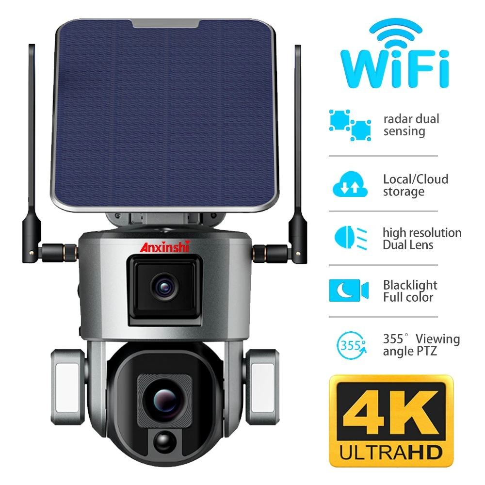 4 Million + 4 Million Dual High-Definition Sensors Camera with Bracket 3.6mm Lens Dual Lens WiFi