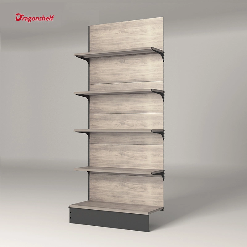 New Style Rack Holz und Metall Material Supermarkt Gondel Holz Regal