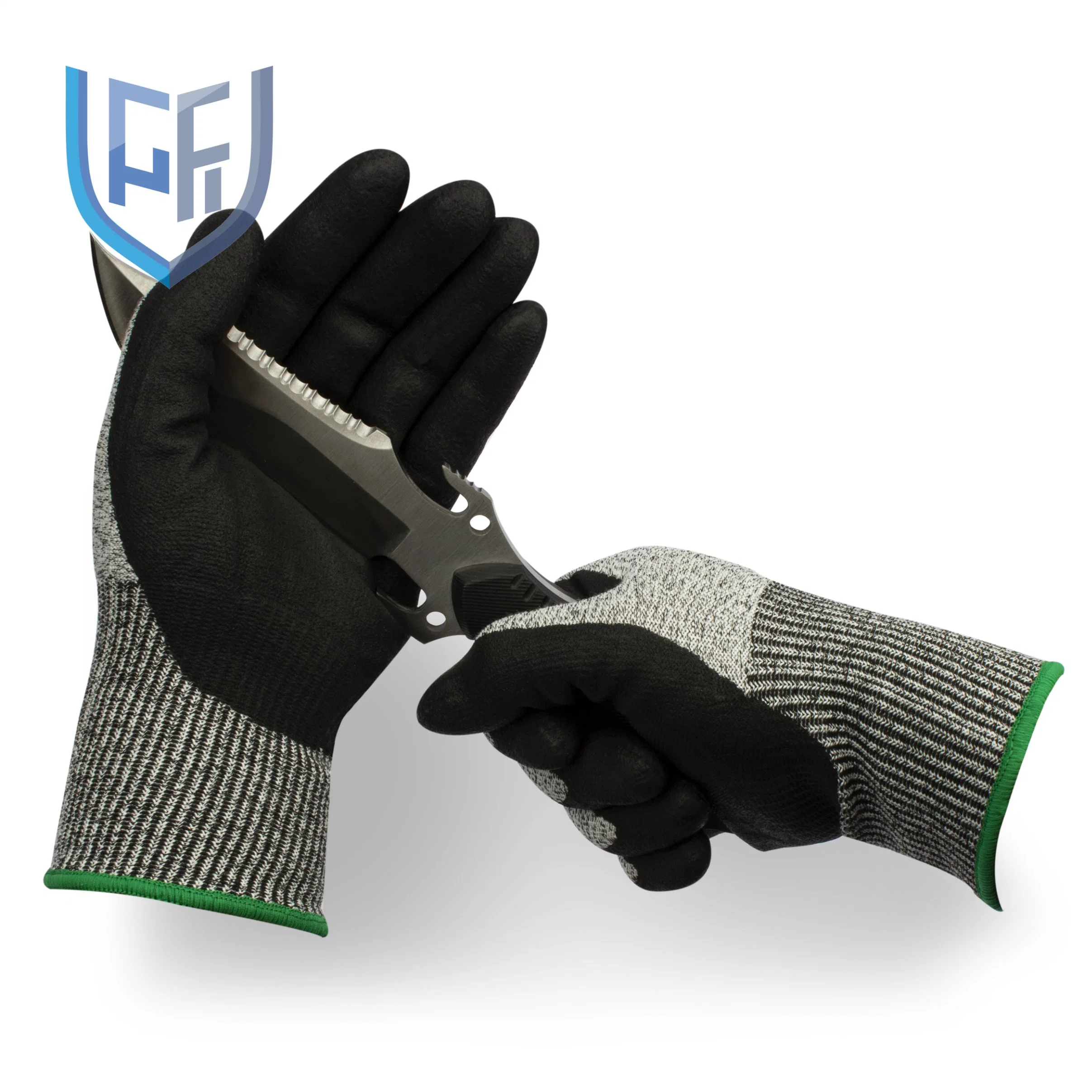 ANSI Standard Level 4 Cut Resistant Sandy Nitrile Coated Hand Gloves