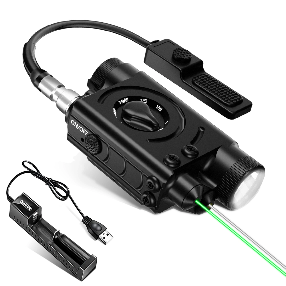 Tactical Green IR DOT Laser Scope Dual LED Flashlight Lights for Hunting Sight Firing Aiming Tactical Training Hunting Gun Accessories