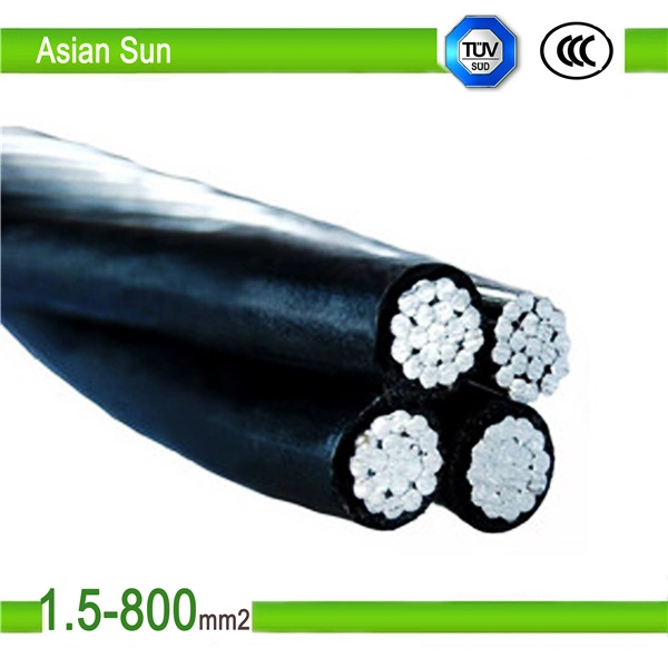 Al/Alumininum Alloy Core Natural Color XLPE Insulated Aerial Overhead ABC Cable