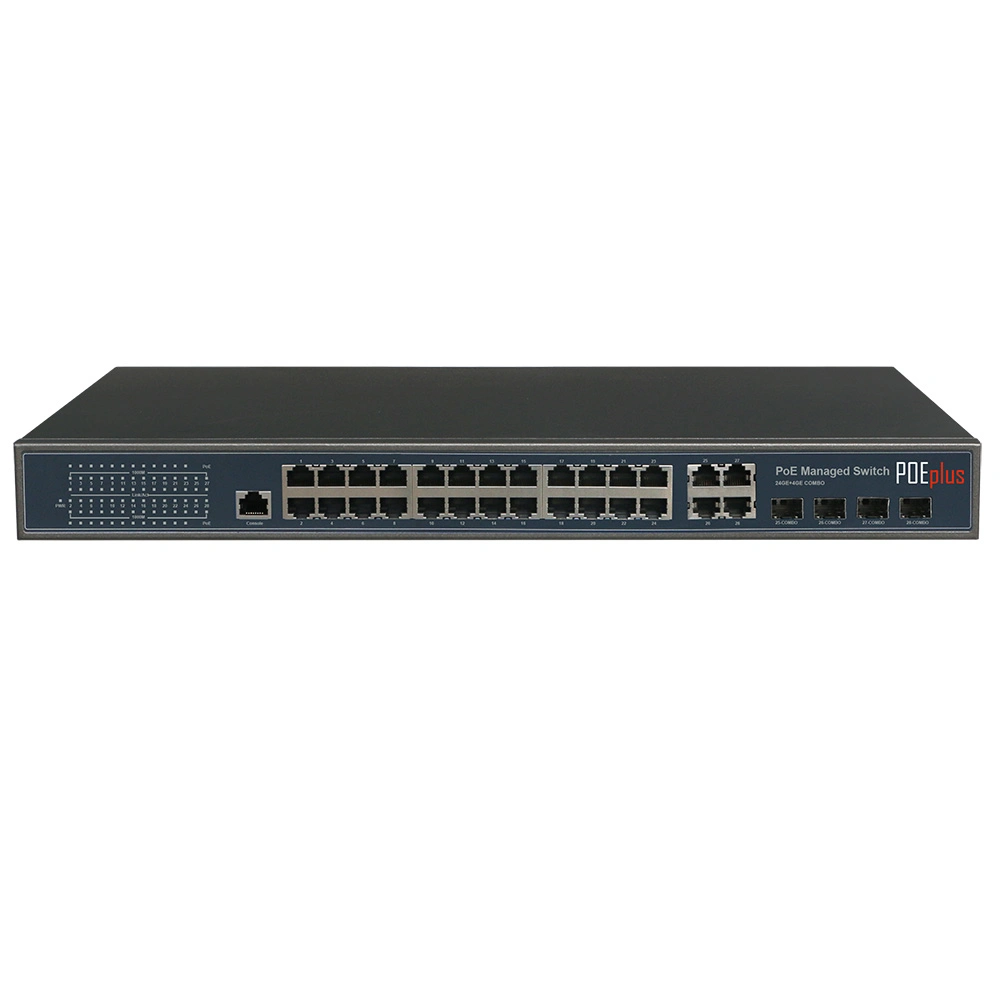 L2 Management Ethernet Switch 24 Port RJ45 and 4ge/SFP Combo Poe Optional