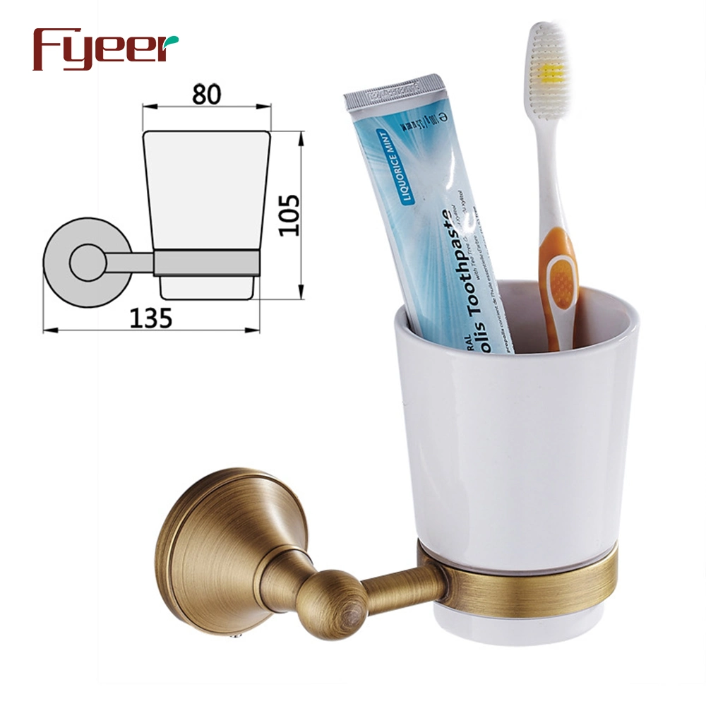 Fyeer Antique Brass Tooth Brush Holder