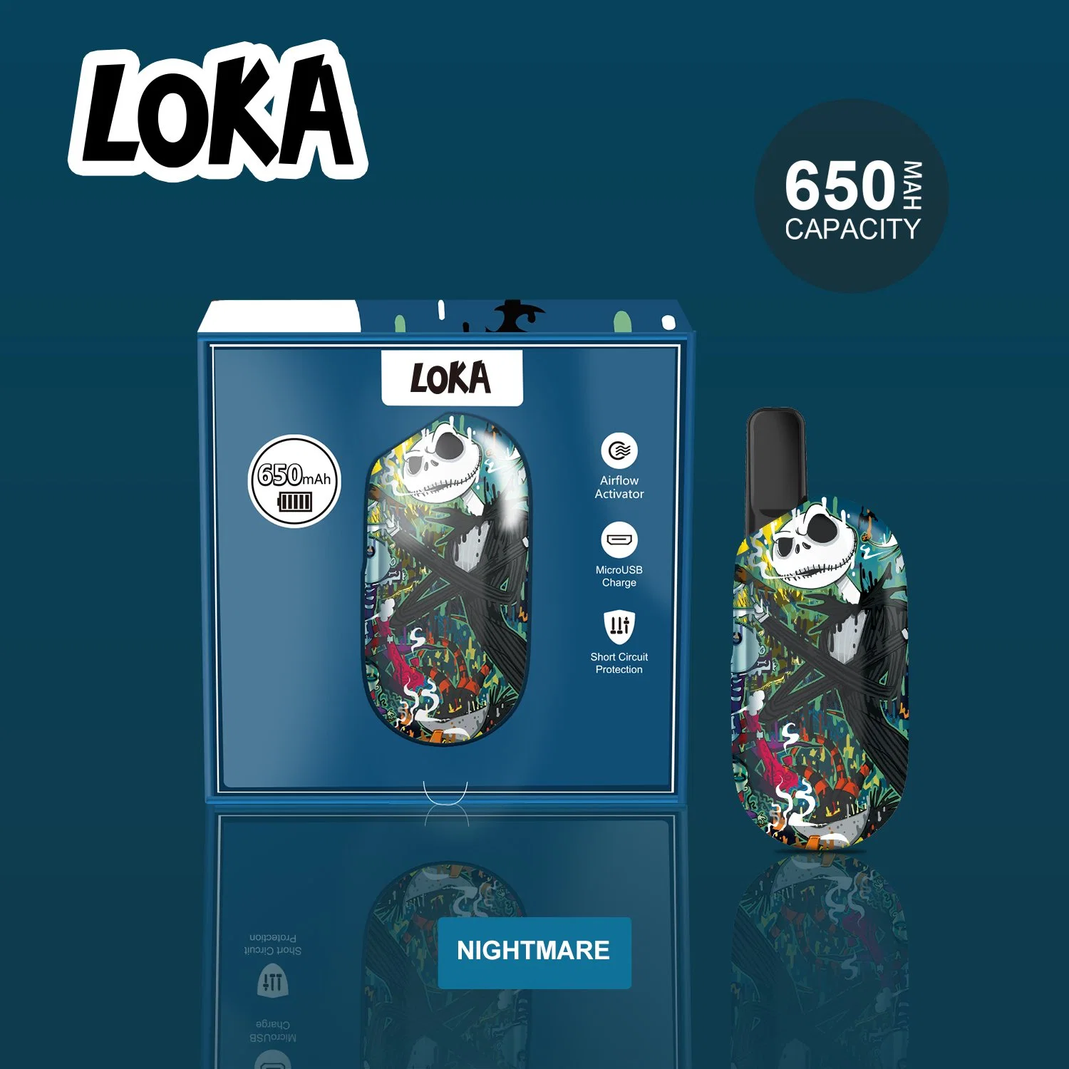 Meilleur Prix Loka batterie 650mAh Batterie Vape Loka avec 10 modèles