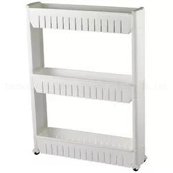 OEM 3 Tier Layer Home Storage Kitchen Racks PP Shelves with Wheels