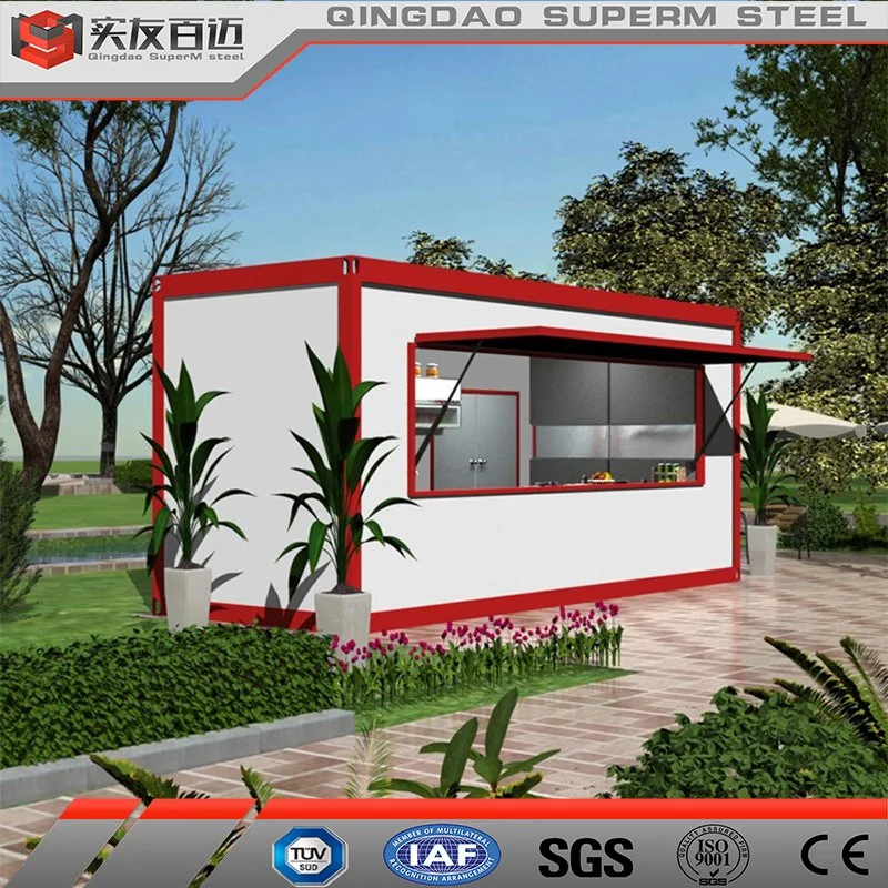 China Direct Price Light Steel Prefab Shipping Container House for Bar Restaurant Retail Store