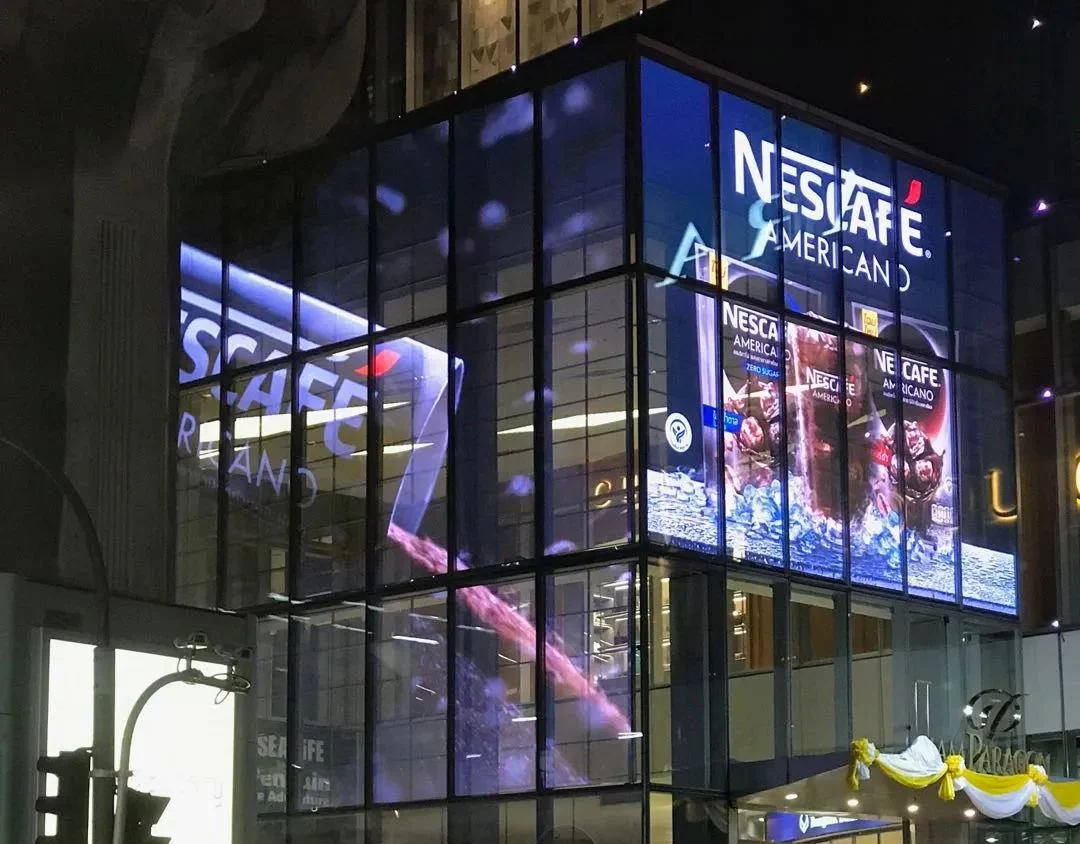 P3.97 Cutting-Edge 3D Window Glass Wholesale Advertising Board Transparent LED Indoor/Outdoor Video Wall Screen Display