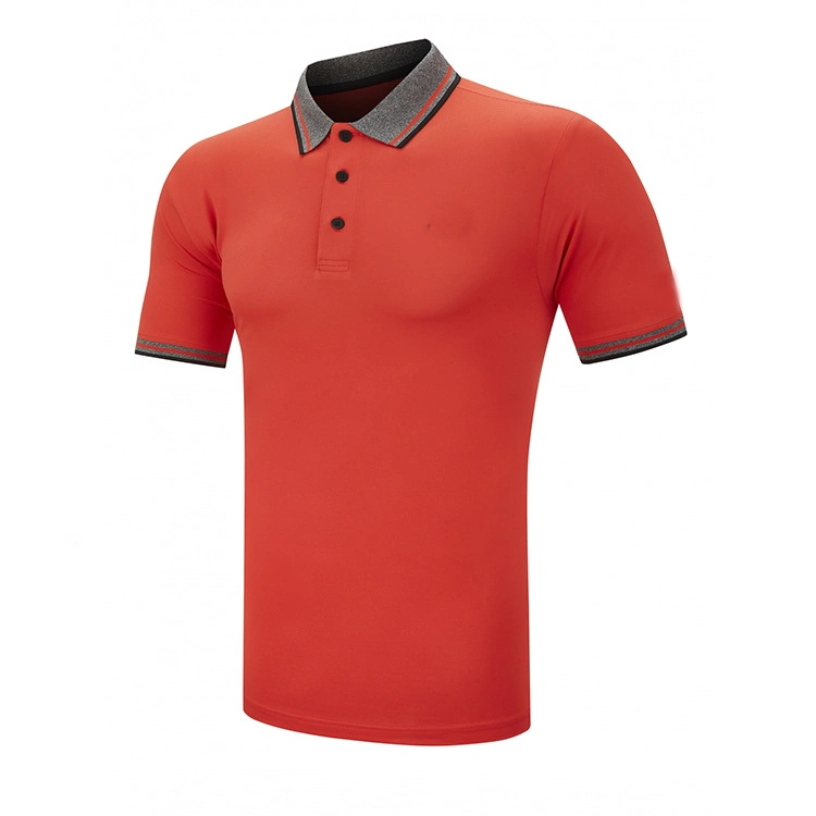 Custom Design Branded Polo Shirt Golf Polo for Men Black Polo Shirt Red Collar Poly Cotton Polo T Shirt
