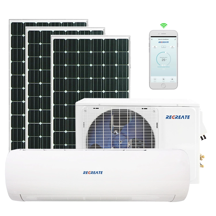 Nova Energia 9000BTU refrigeração split de aquecimento solar de Condicionador de Ar para uso doméstico