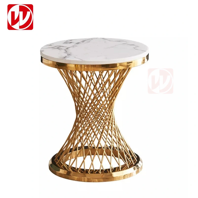 Gold Stainless Steel Marble Tea Table Bird Nest Round Dining Table Hotel Reception Lounge Coffee Table