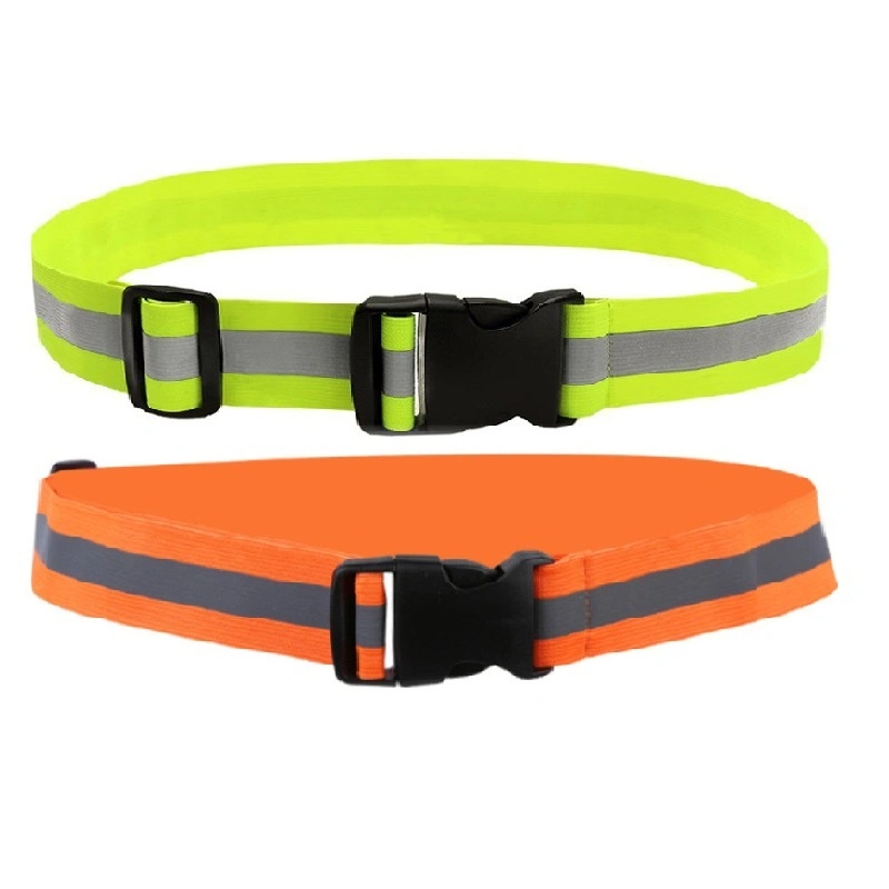 Safety Reflective Waistband Adjustable Reflective Elastic Band Sash Belt for Running Cycling