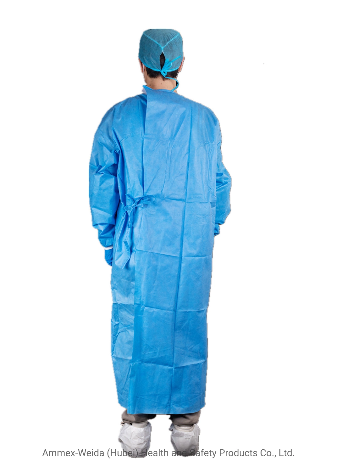 55GSM Waterproof SMS Disposable Surgical Gown Medical Supply Knitted Cuffs Surgical Isolation Gown