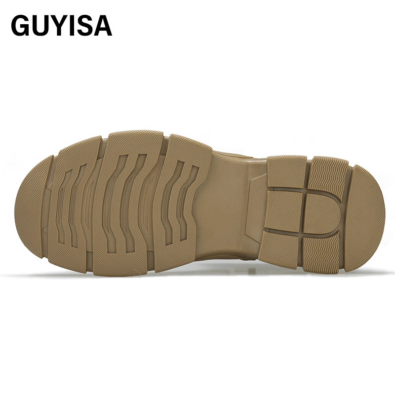 Guyisa Brand New Mesh Cloth Breathable Soft Men's and Women's Same Work Shoes Suede Men's Steel Toe Safety Boots