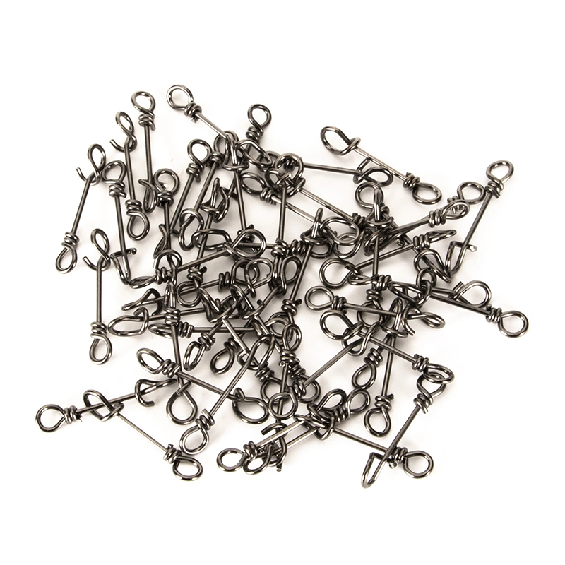 50PCS Anti-Rust High Strength Stainless Steel Quick Lock Fishing Snaps Clips Swivels Fishing Snap Swivel Connector Accessories