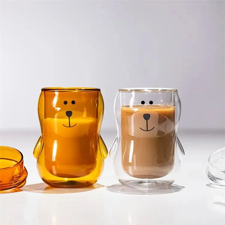 Custom Bear-Shaped Double-Layer Glass Cute Glass