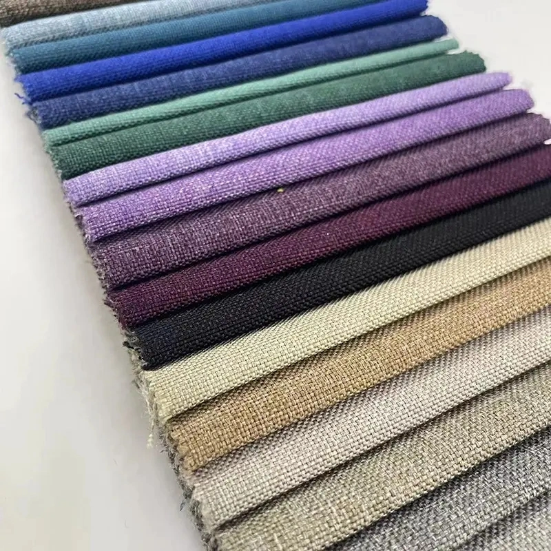 Wholesale/Supplier 100% Polyester Linen Poly Knitted Linen Look Fashion Curtain Fabric Linen Look Sofa Fabric Upholster Textile