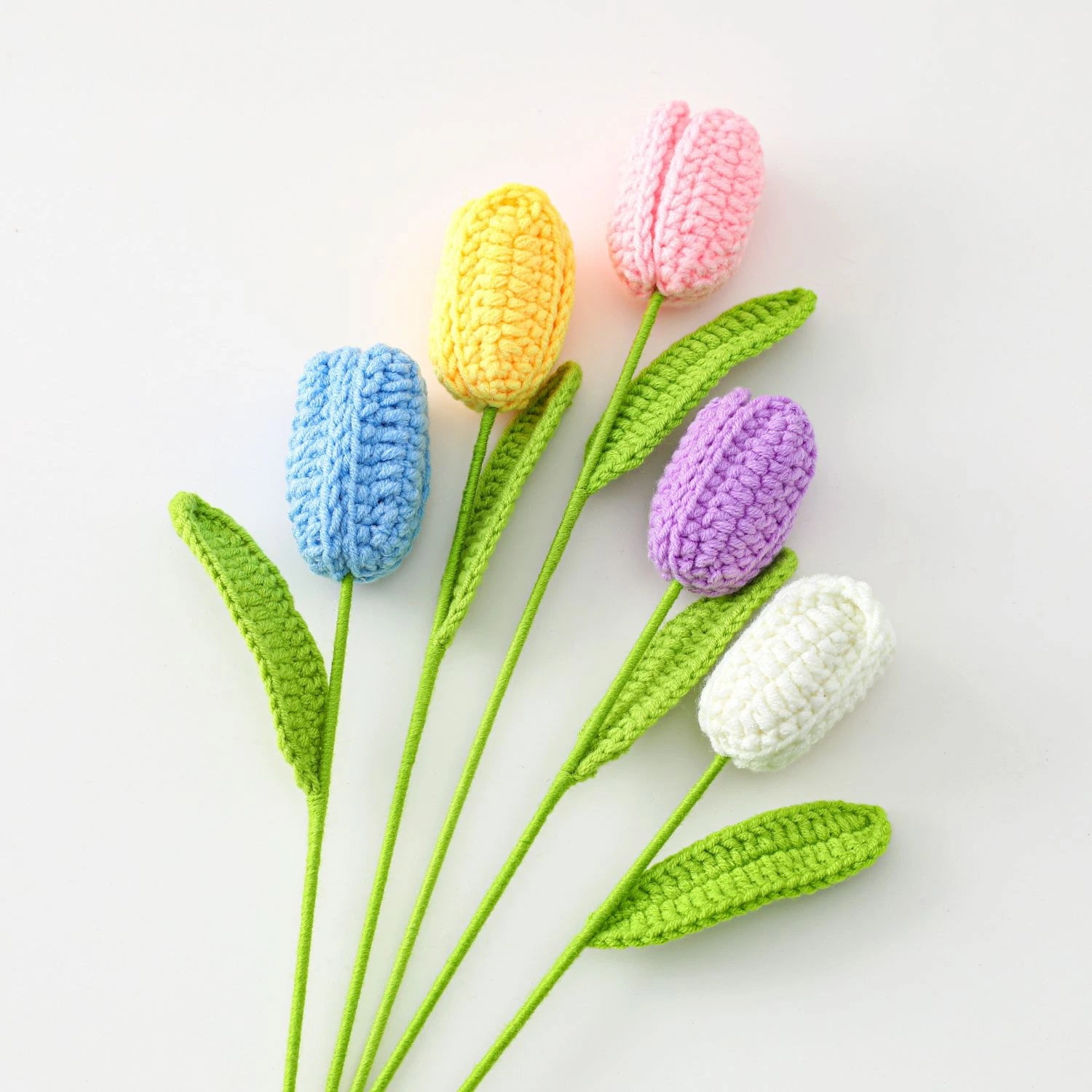 Happy Mother's Day Artificial Woven Flowers Knitted Tulip Bouquets Festival Holiday Decorations Gifts