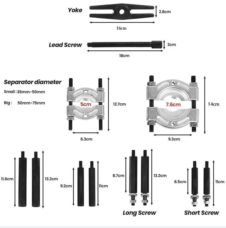 Viktec 12 PCS Bearing Splitter Set, 5 Ton Capacity 2&quot; and 3&quot; Gear Puller Bearing Separator Kit