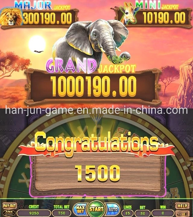 Afrika Jagd Jackpot Slot Video-Spiel Mamchine