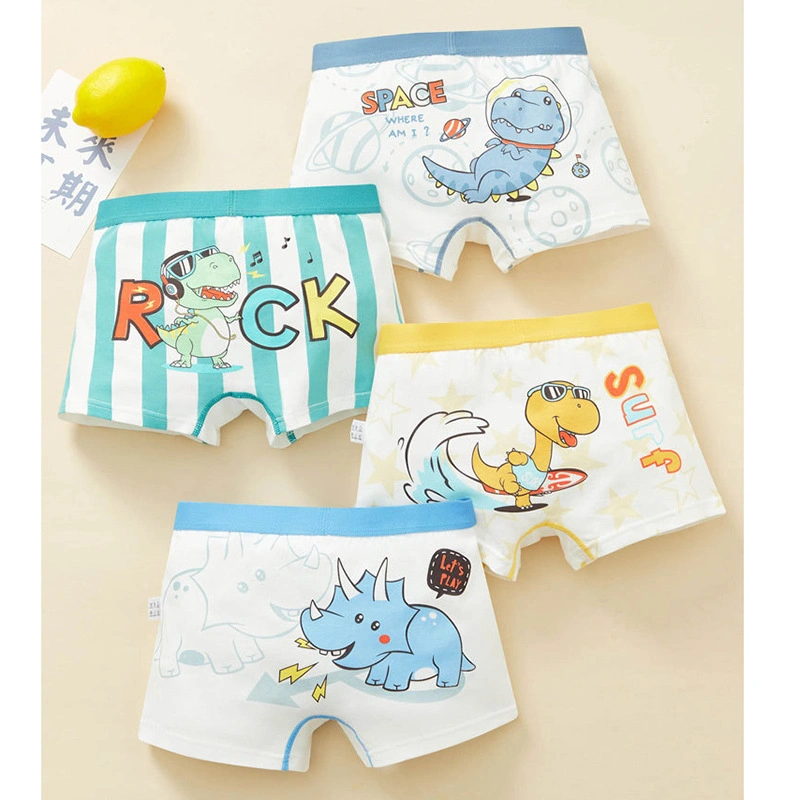 Children's Boys Pure Cotton Cute Cartoon Boxer Breathable Shorts