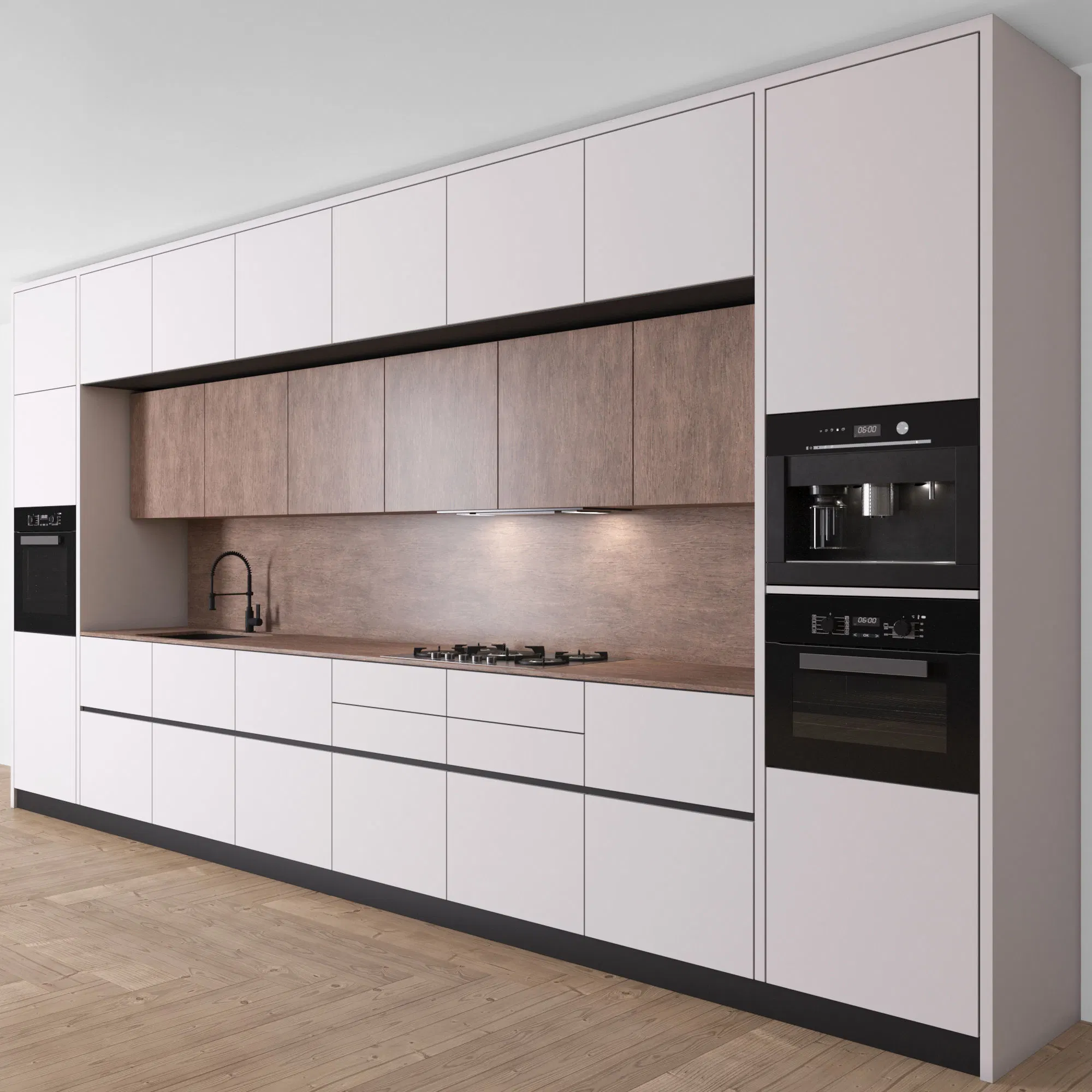 PA New Style Custom Cuisine Push Open Color Kombinationen hoch Modularer Küchenschrank Mit Glanzlackbeschichtung