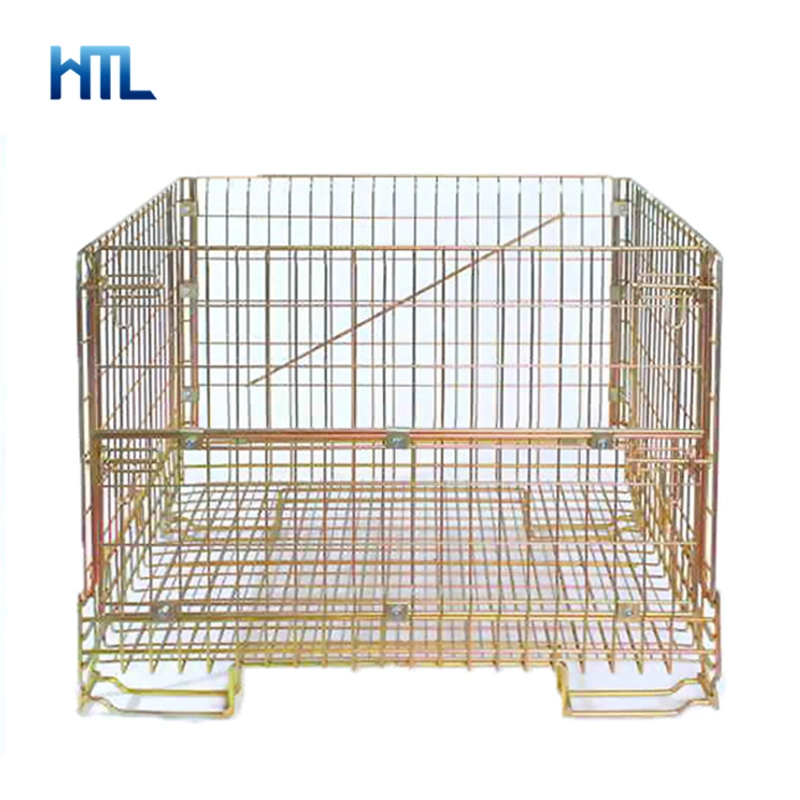 Galvanized Metal Portable Folding Sparkling Wine Bottles Wire Mesh Basket