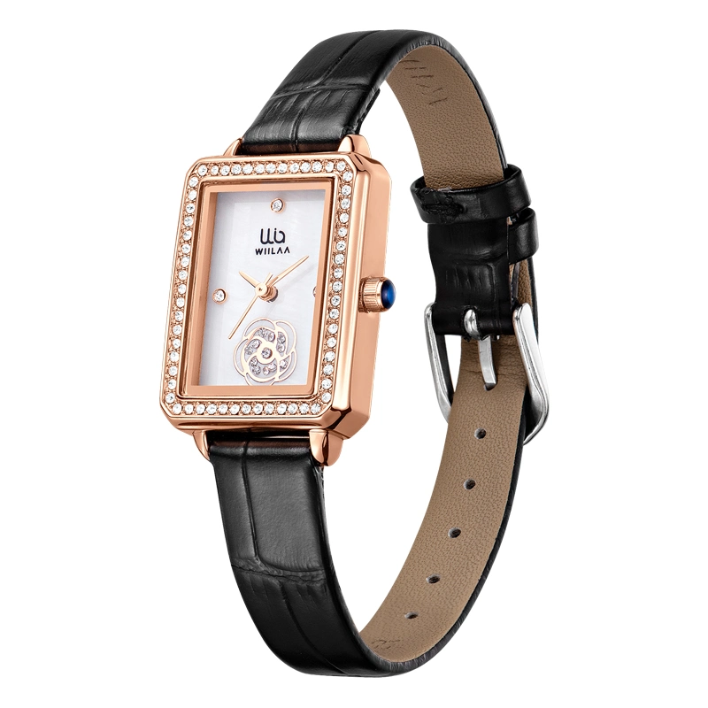 Mexda Marca Mayorista/Proveedor estilo pulsera doblada pulsera reloj de mano para Mujer Rosa Gold aleación Case Relojes de diamantes para mujer