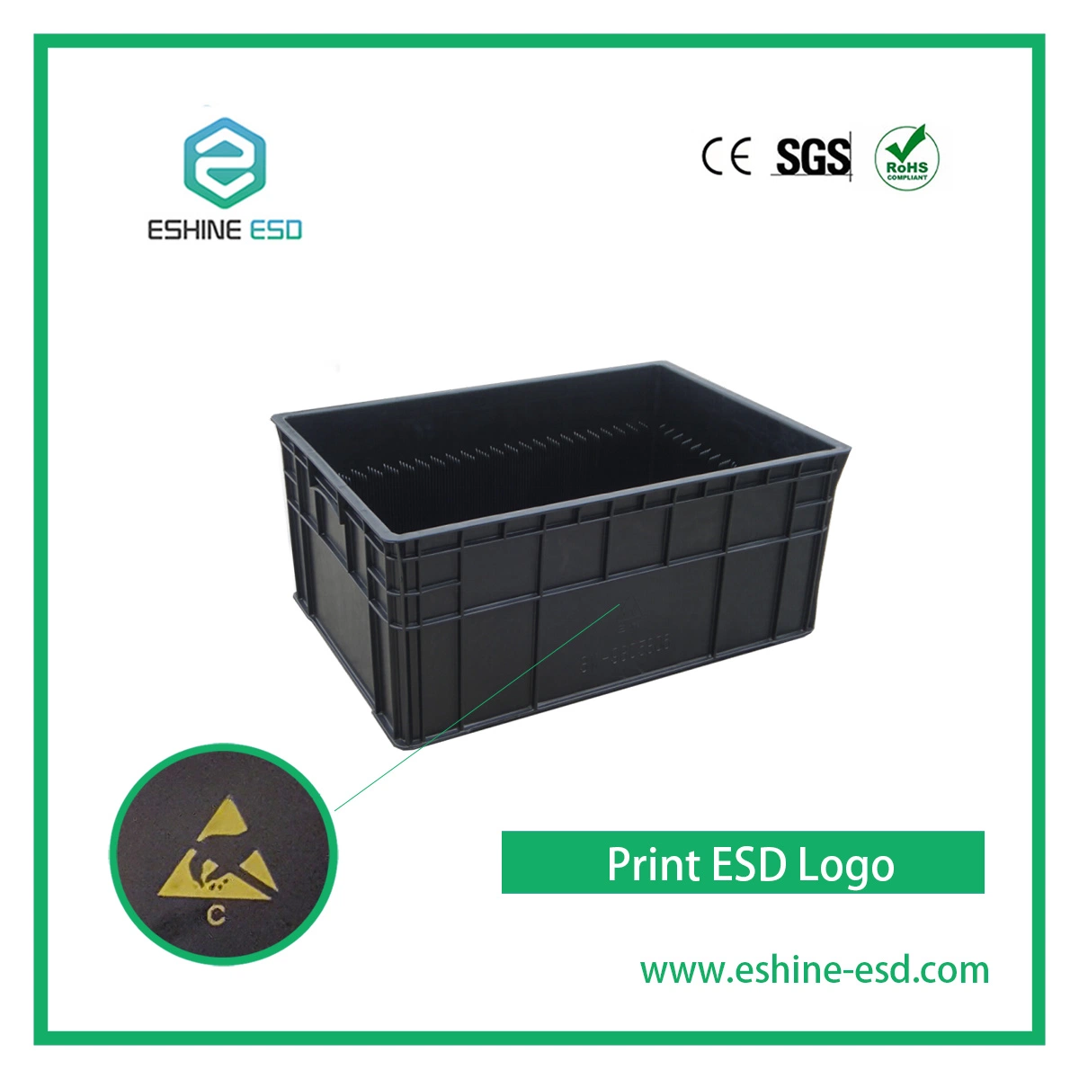 ESD Circulation Black Box with Divier Box Anti-Static Box