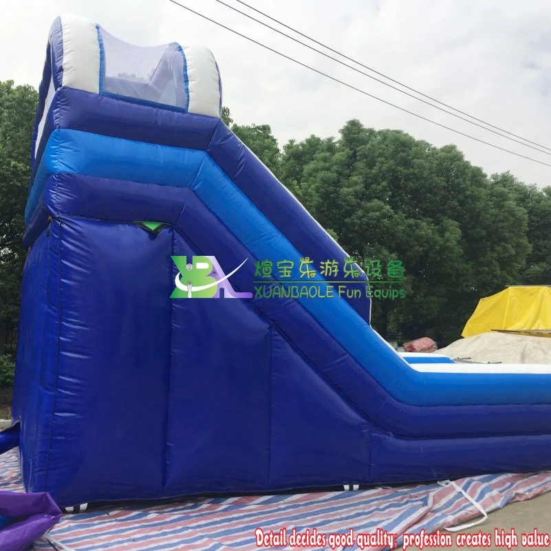 China Garden Blue Wave Dual Lane Ramp Inflatable Water Slide for Children, Blow up Backyard Single Lane Water Slides