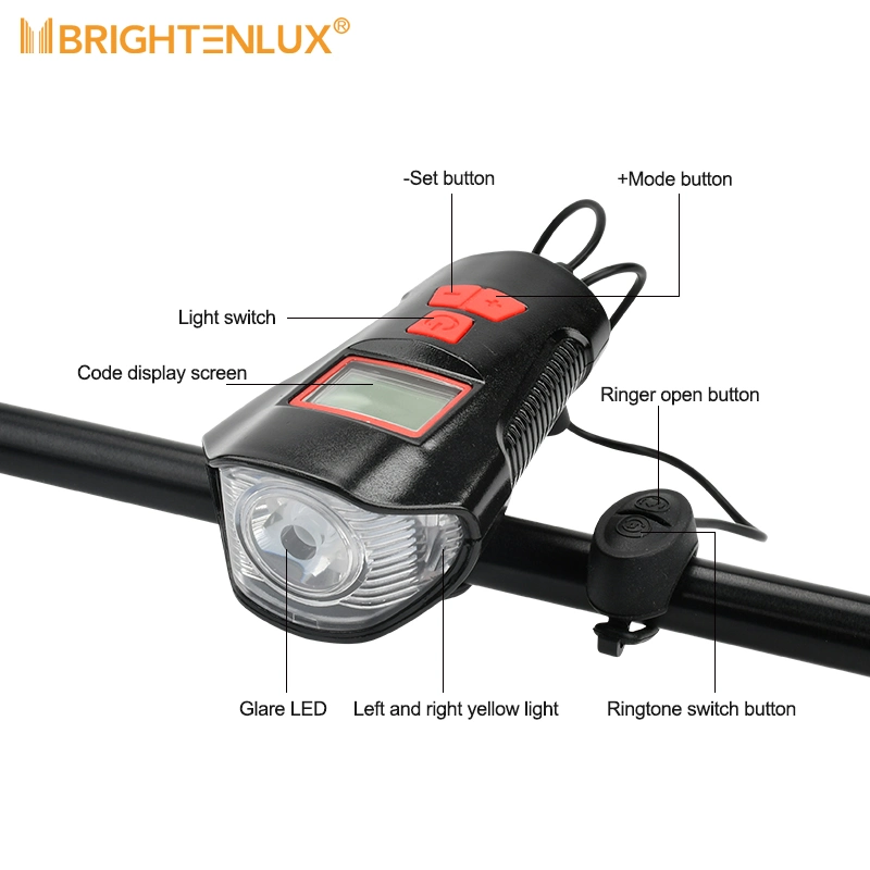 Brightenlux Bicycle Light Manufacturer Wholsale USB Rechargeable Front Bike Light with Bell Horn