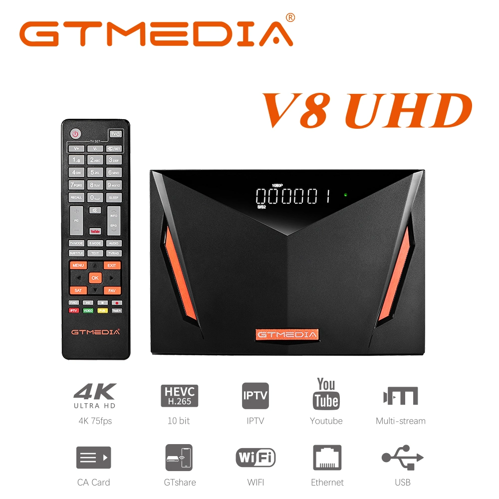 Gtmedia V8UHD Ultra Definition 4K Set Top Box DVB S2X T2 Cable IPTV Satellite Receiver