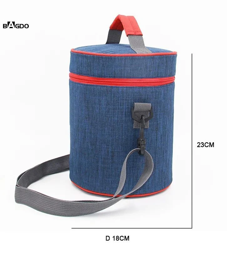 Customized Isothermic Round Shoulder Insulated Cooler Lunch Bag for Frozen Food