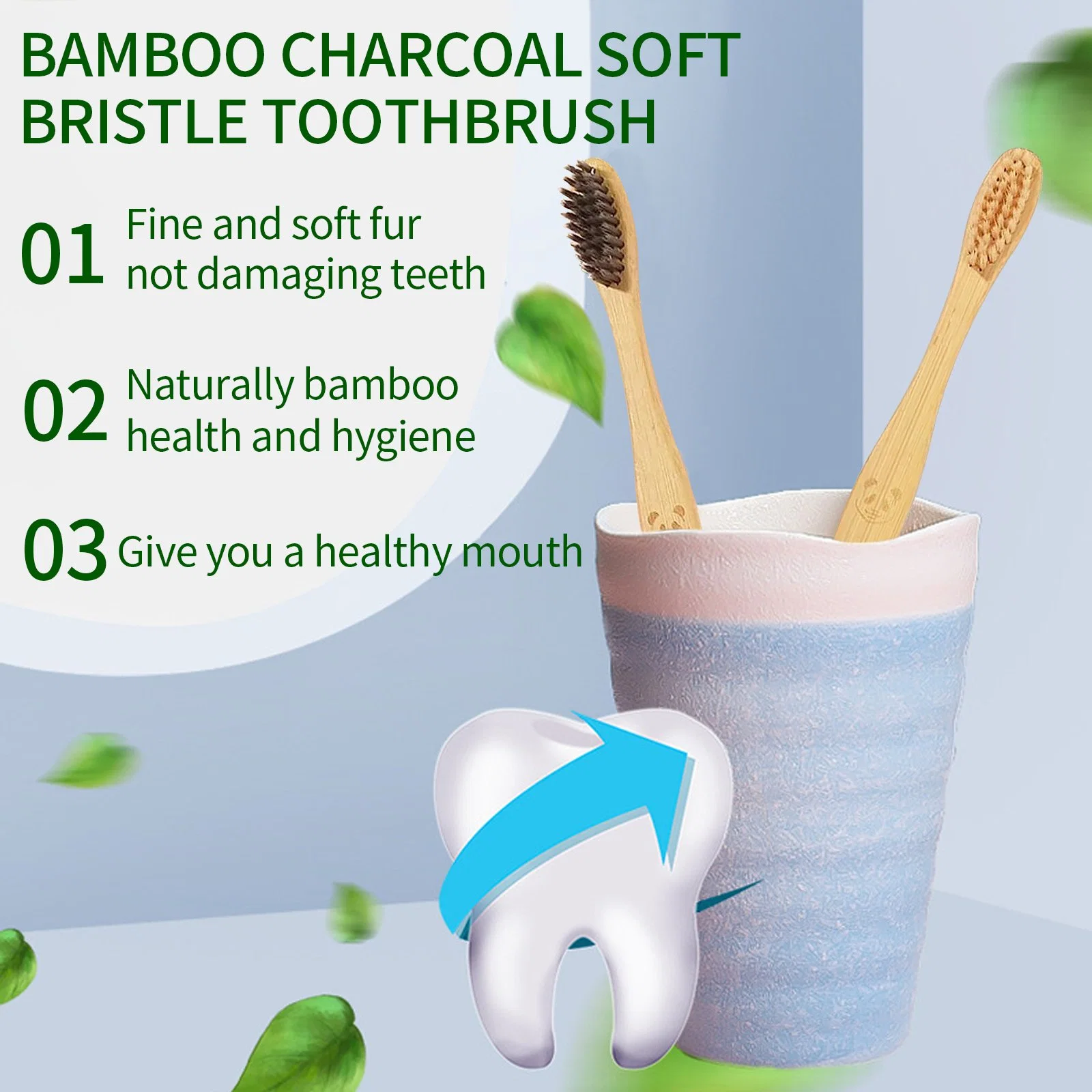 Hot Sale Non-Plastic Customized Bamboo Toothbrush