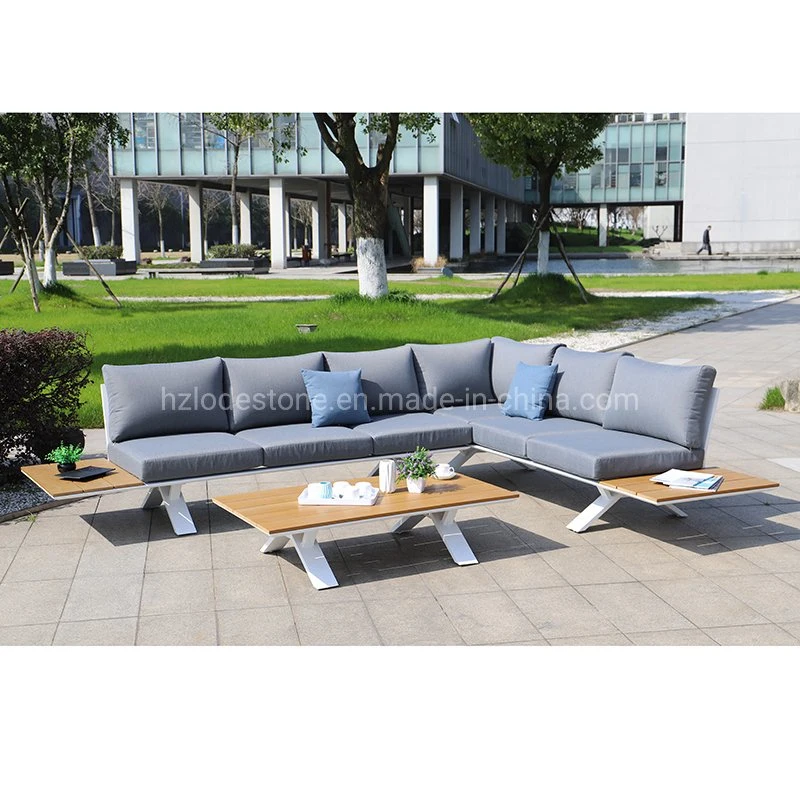 Nuevo estilo moderno esquina Muebles al aire libre aluminio Jardín Sofa Sets