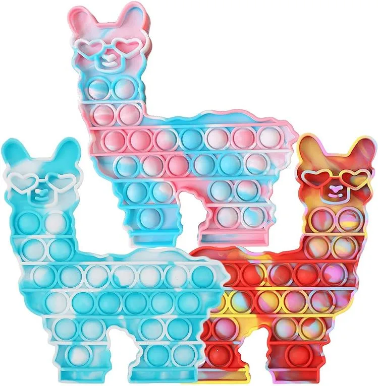 Whatook Pop Fidget llama Toys su llama Pop It silicona Herramientas de Alpaca para niños y adultos